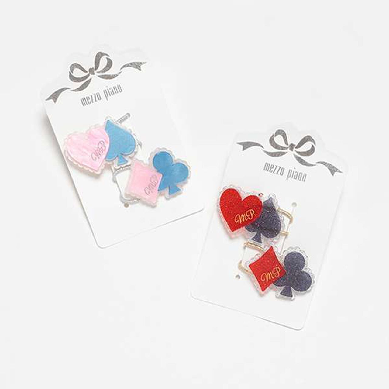 Playing Card Hair Pony Set (2 Pcs),Red, large image number 4