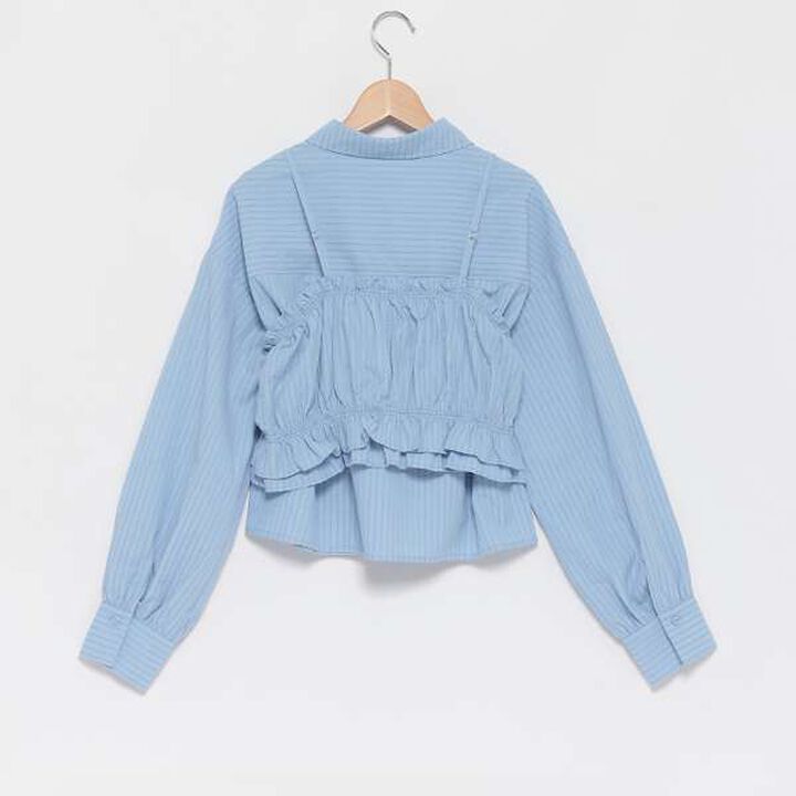 Long-Sleeve Shirt with Bustier,Blue, medium image number 15
