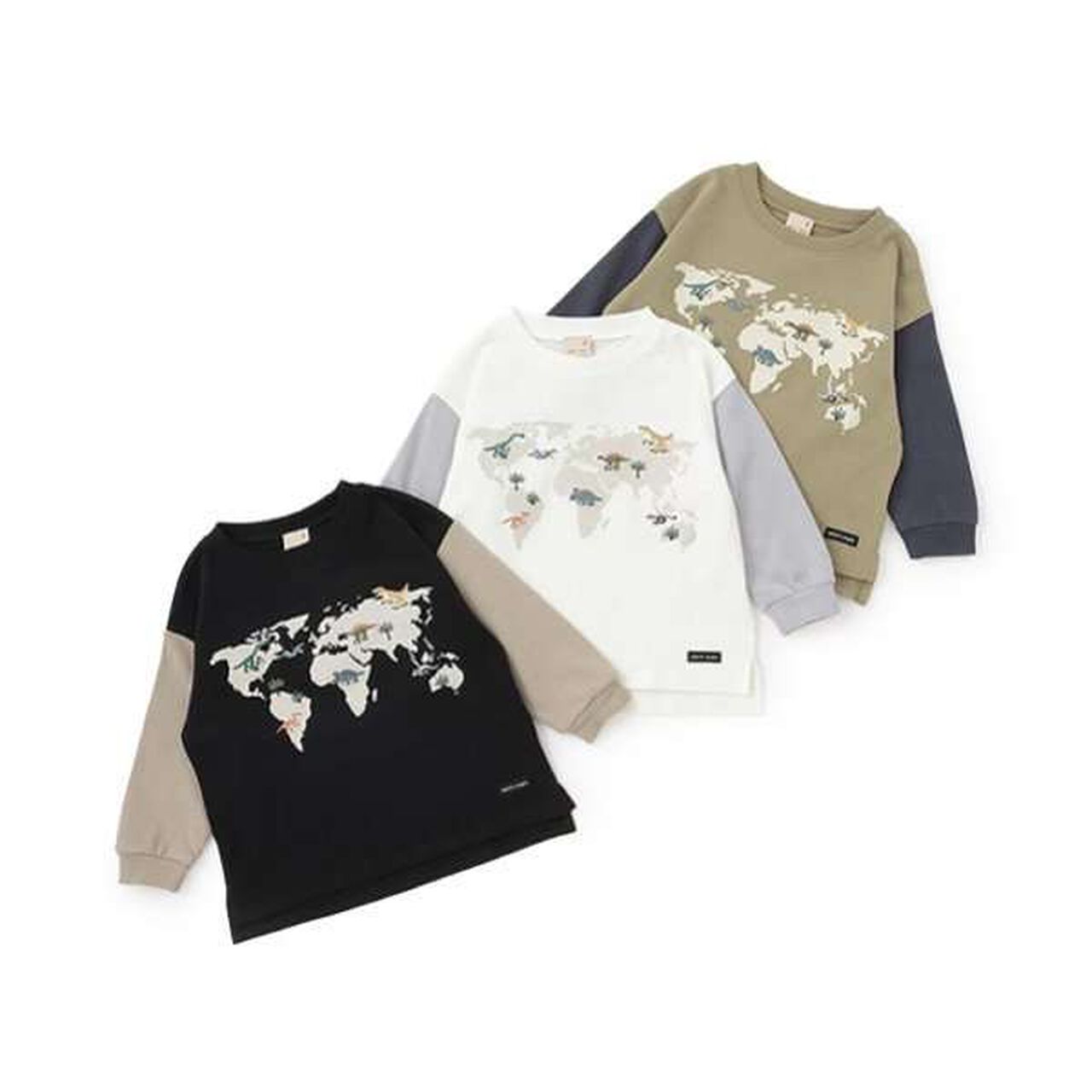 Dinosaur Embroidered Long Sleeve T-Shirt,Khaki, large image number 3