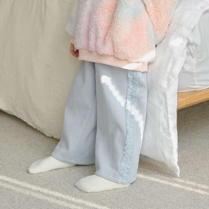 Pilling-Resistant Side Frill Wide Sweatpants,Moderate pink, medium image number 18