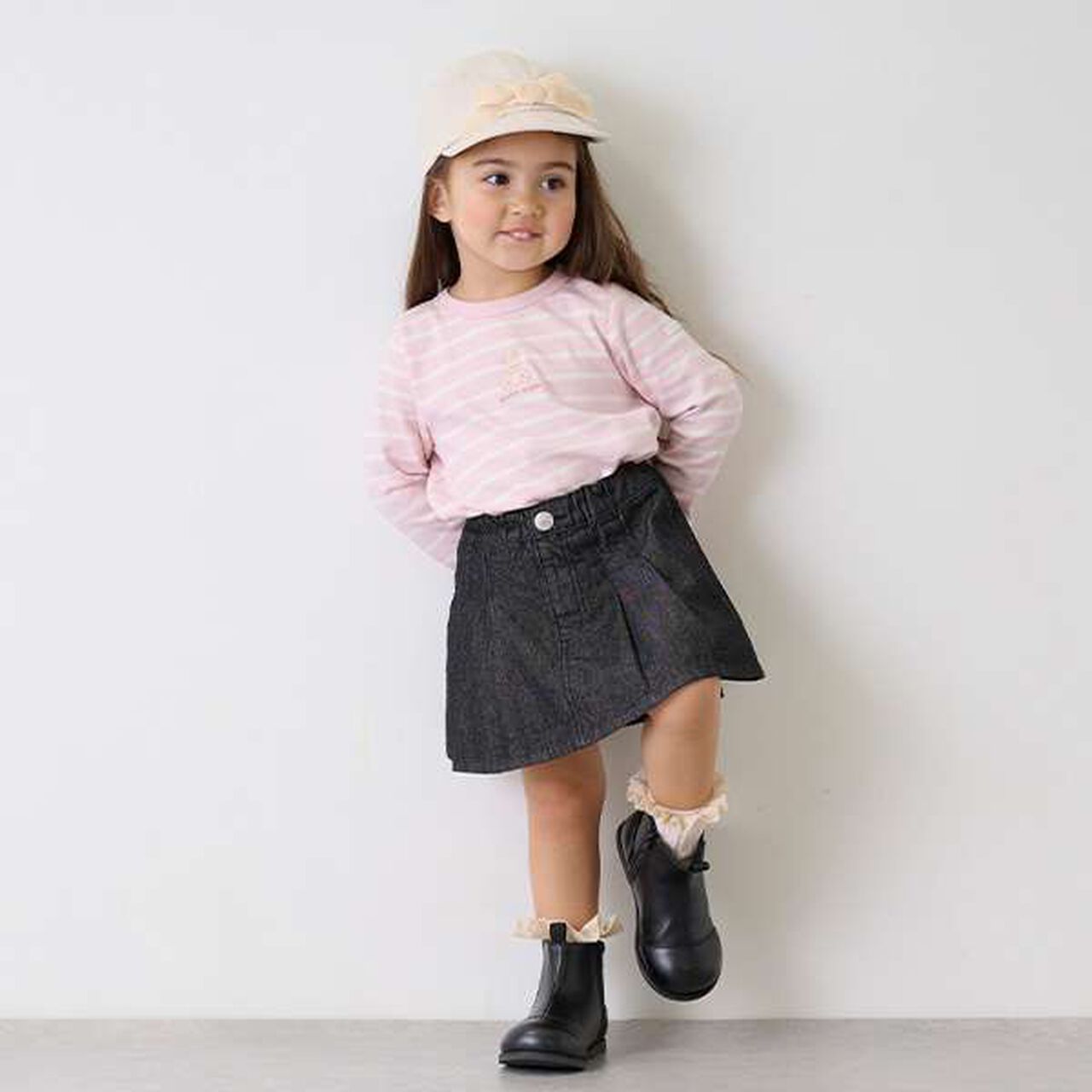 [Link] Pleated Skirt-Pants,Ivory, large image number 1