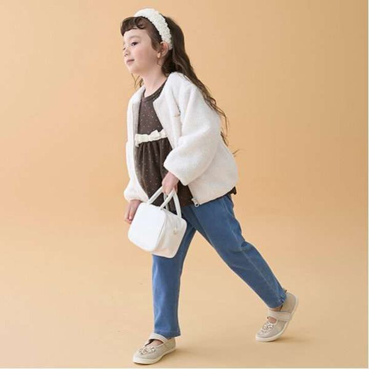 [Link] Fleece Zip-Up Jacket,Ivory, medium image number 5