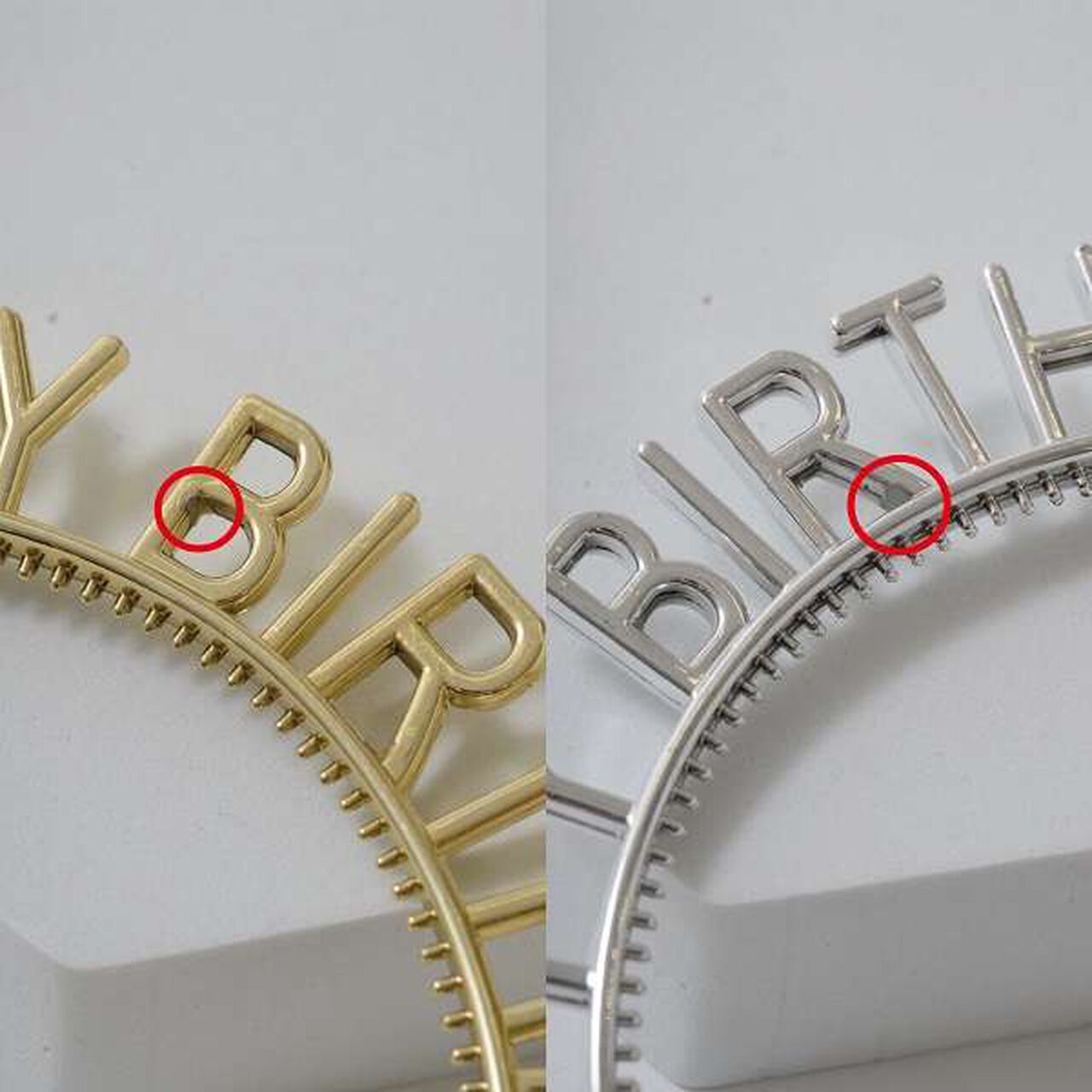Happy Birthday Headband,Gold, large image number 8
