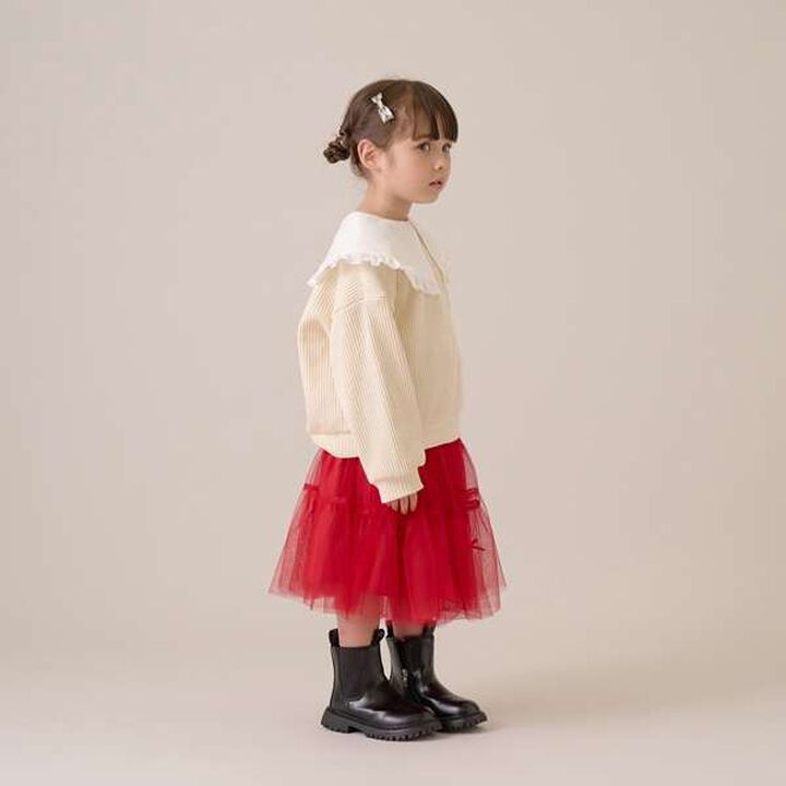 Fluffy Waffle Frill Collar Top,Pink, medium image number 17