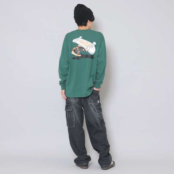 Nautica Back Skater Long Sleeve T-Shirt,White, medium image number 3