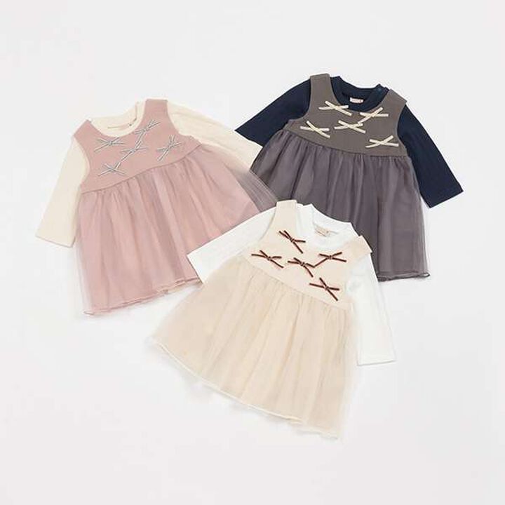Tulle Dress Set with Ribbon,Light gray, medium image number 9