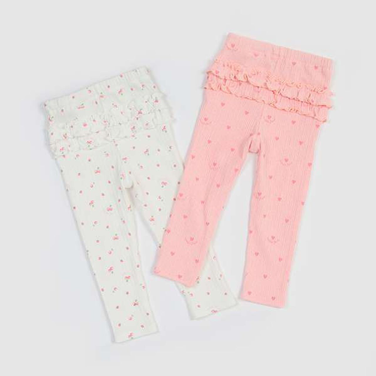 Cherry Heart Print Leggings,White, large image number 6