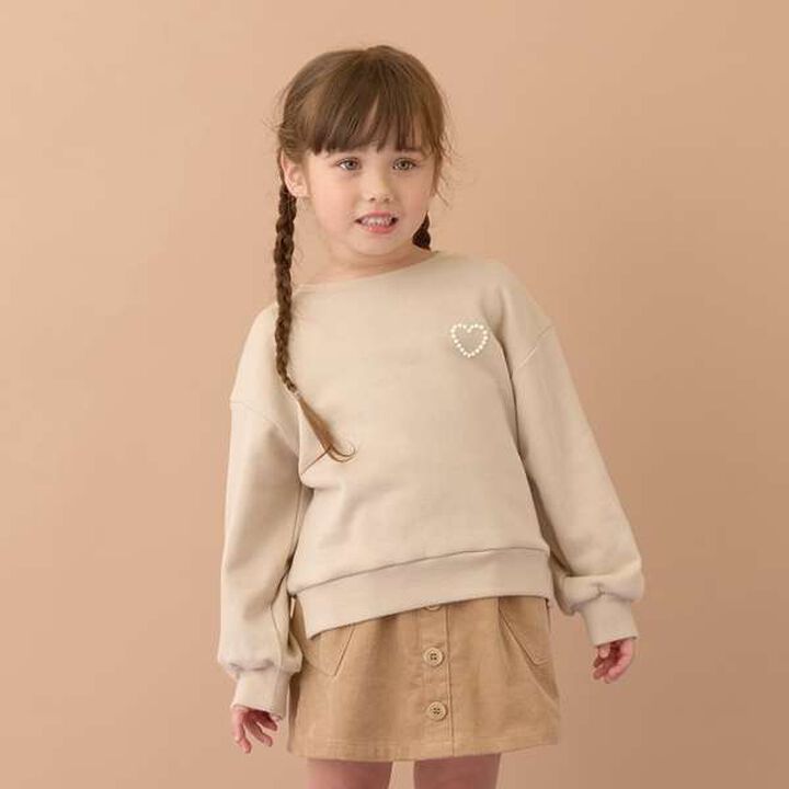 Versatile Short Sweatshirt with Accent,Beige, medium image number 0