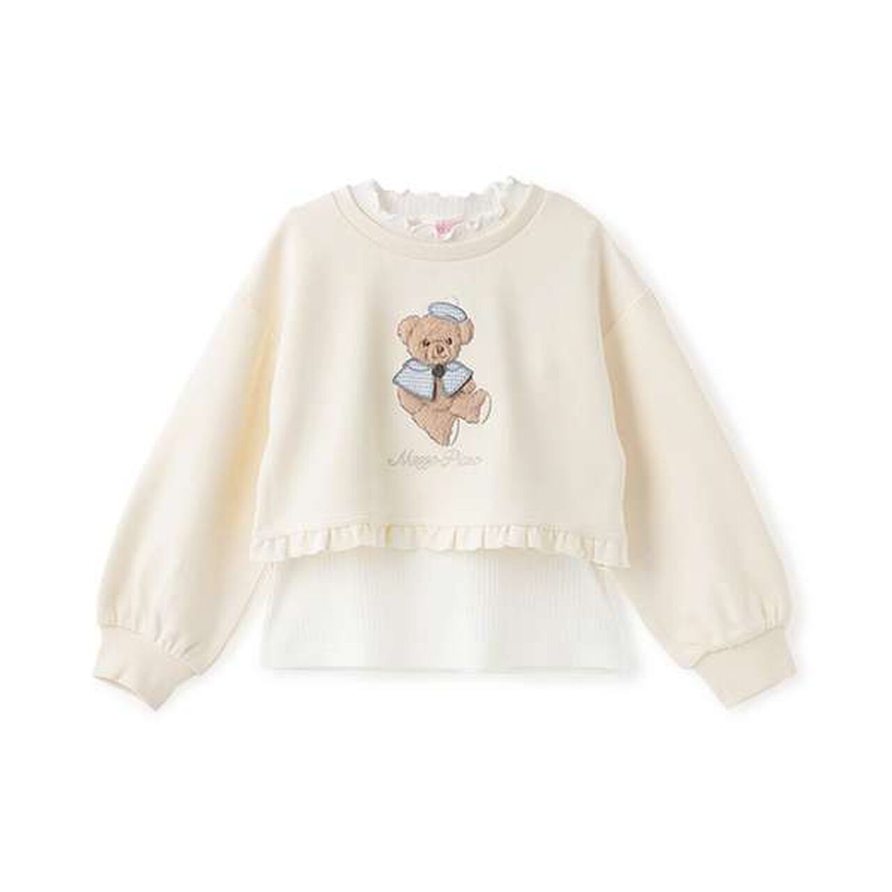 Bear Sweater & Short Sleeve T-Shirt Set,Sax blue, large image number 16