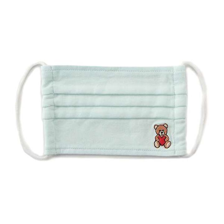 One-Point Embroidery Pleats Mask,Emerald green, medium image number 0