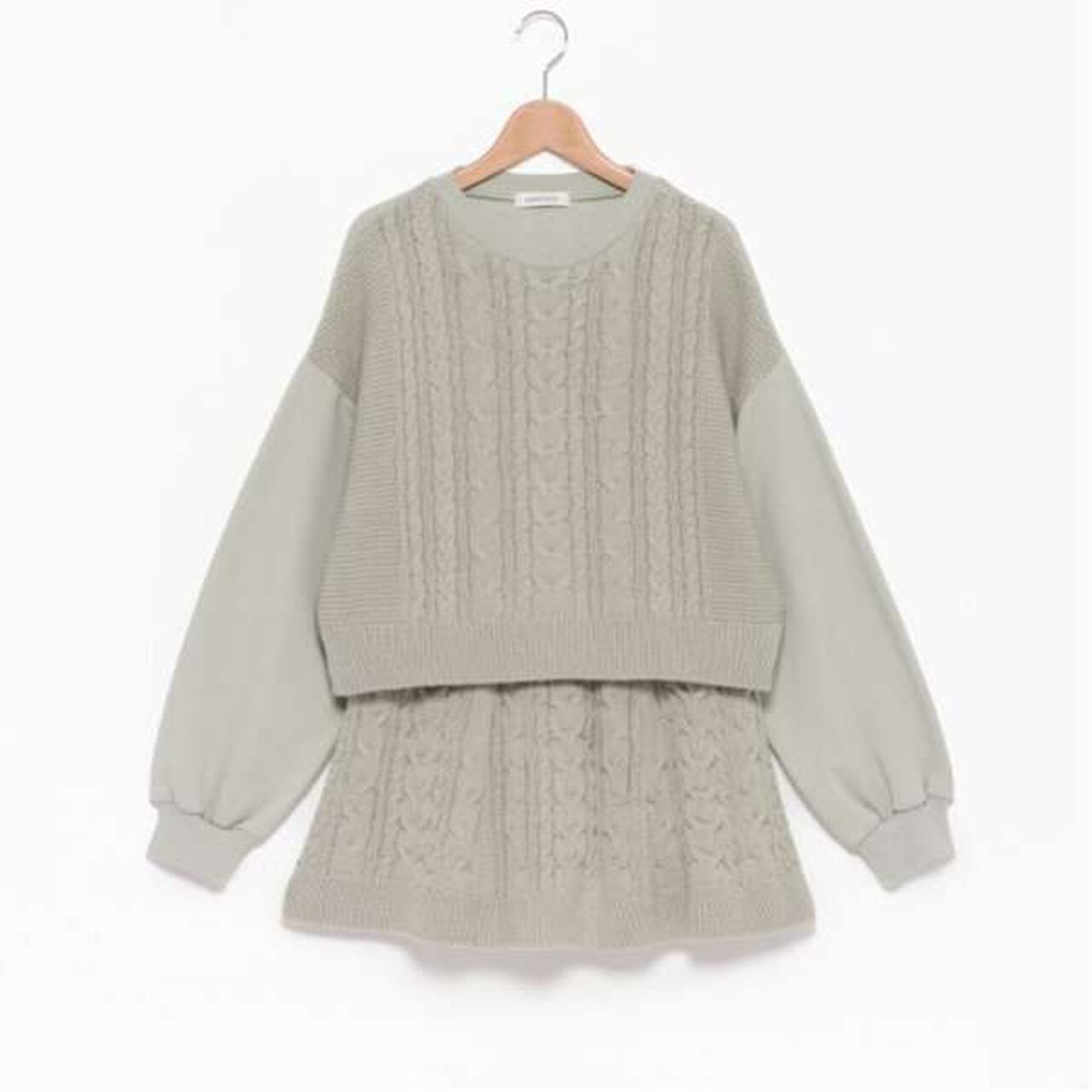 Cable Knit Set-Up,Black, large image number 10