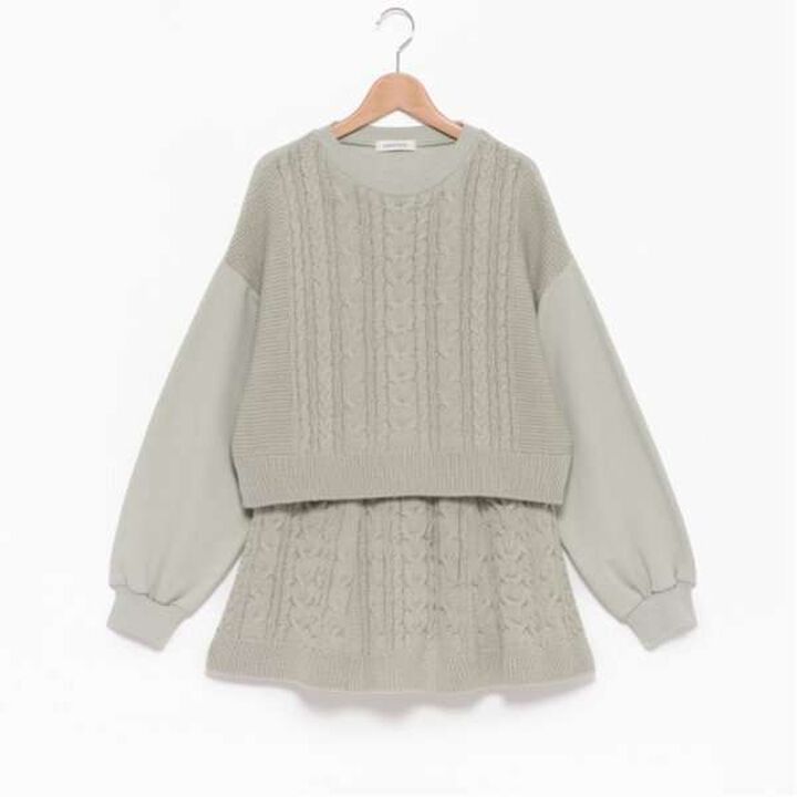 Cable Knit Set-Up,Black, medium image number 10
