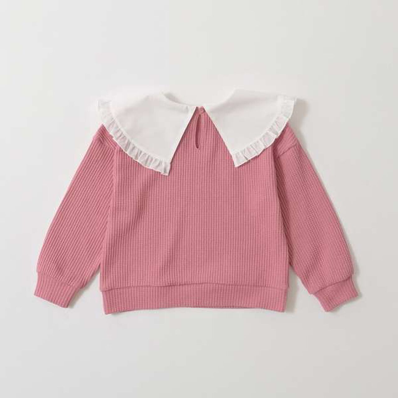 Fluffy Waffle Frill Collar Top,Pink, large image number 12