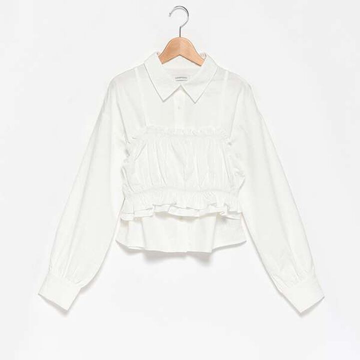 Long-Sleeve Shirt with Bustier,Blue, medium image number 6