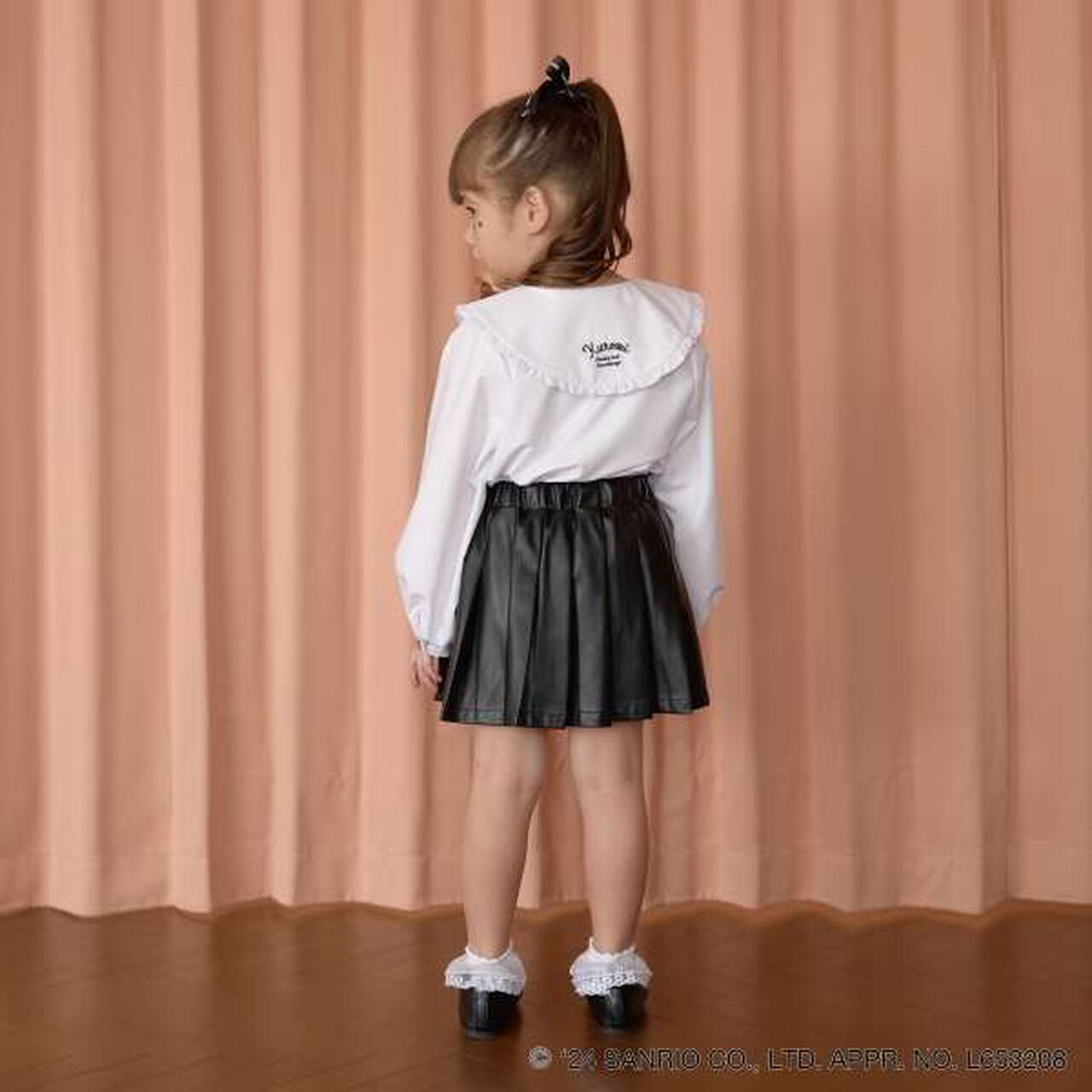Sanrio Kuromi Frill Collar Blouse & Ribbon Hair Tie Set,Black, large image number 19