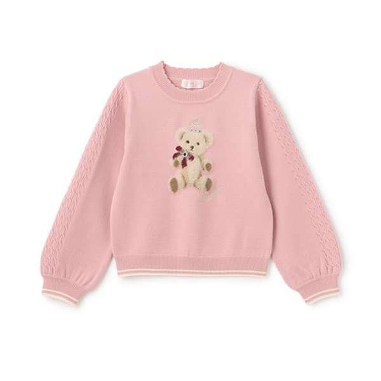 Teddy Bear Knit Pullover,Black, large image number 17