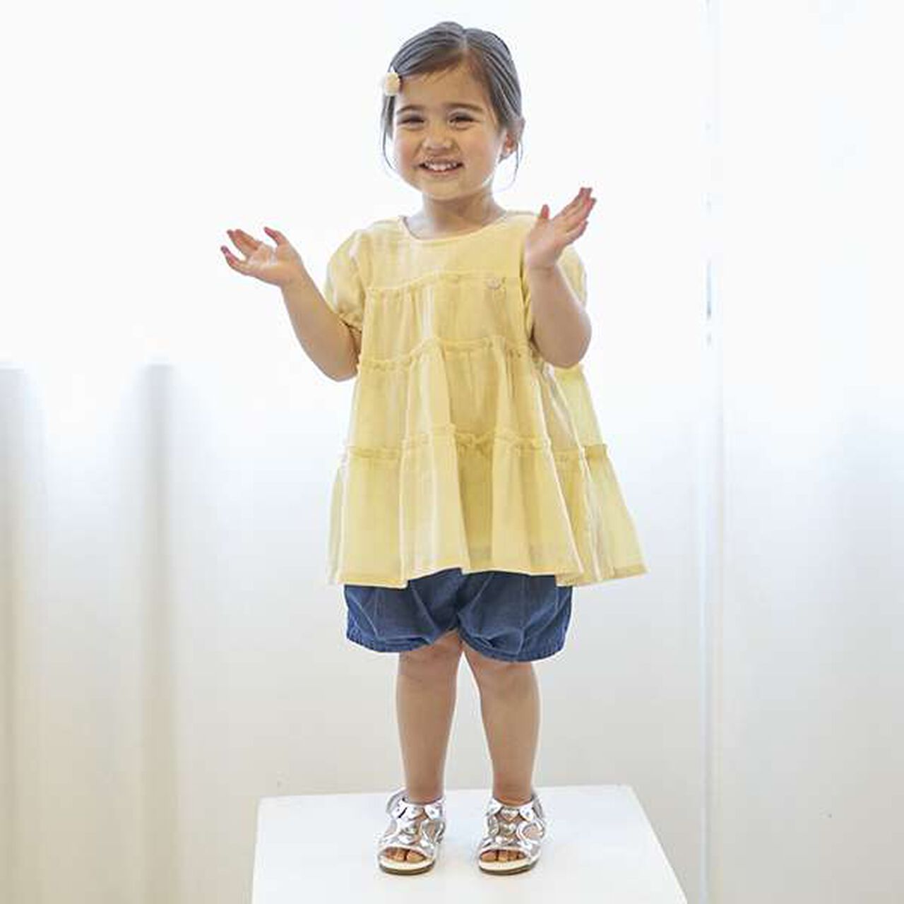 Smile Series Crinkled Tunic (Kids),Orange, large image number 10
