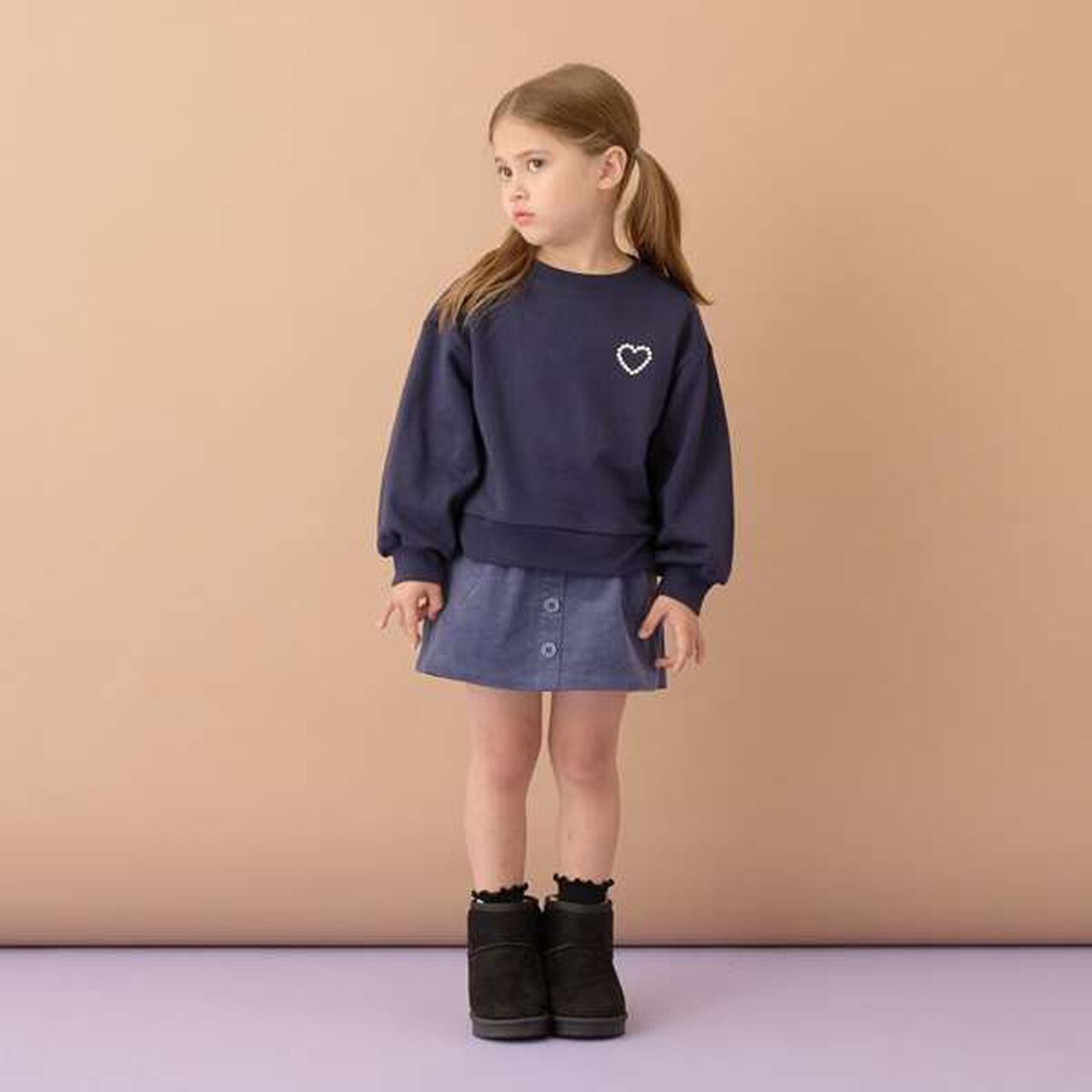 Versatile Short Sweatshirt with Accent,Beige, large image number 4