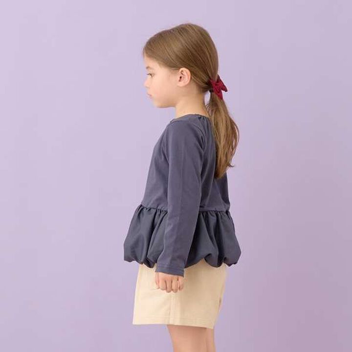 Non-Deforming Neck Balloon Peplum T-Shirt,Ivory, medium image number 7