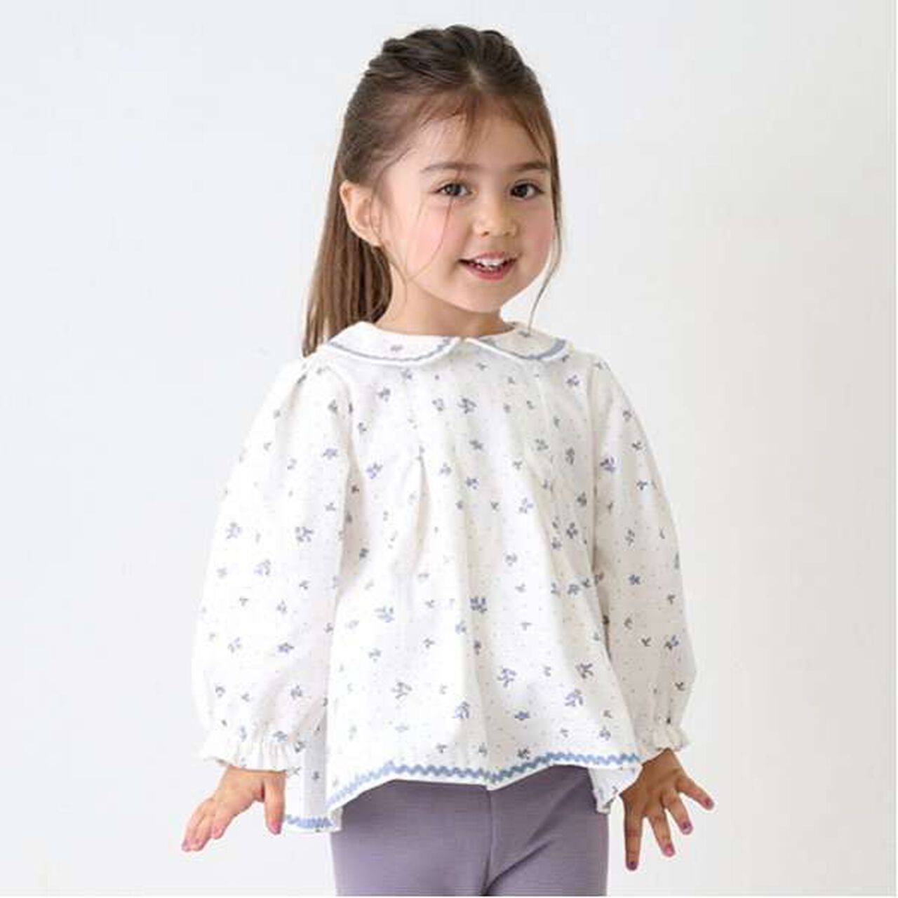 [Link] Charcoal Blouse,Ivory, large image number 0