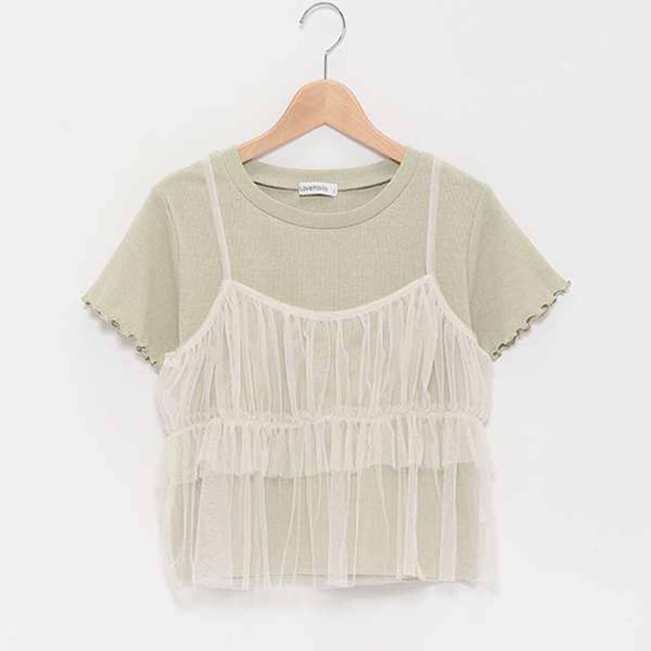 Glittery Layered Tulle Camisole,Pink, large image number 3