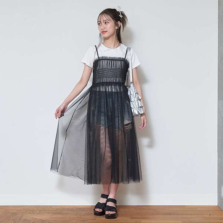 Tulle Dress Inner Set,Black, medium image number 6