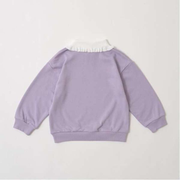 Pilling-Resistant Fuzzy Frill Collar Sweatshirt,Milky white, medium image number 13