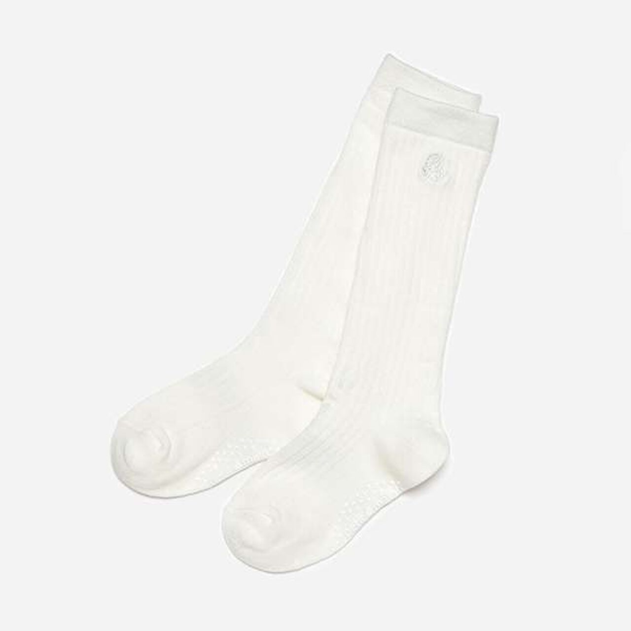 Single-Point Embroidery High Socks,Off white, large image number 0