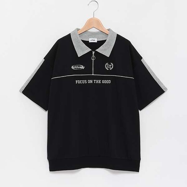 LTXC - Half-Zip Loose Half T-Shirt,Black, medium image number 14