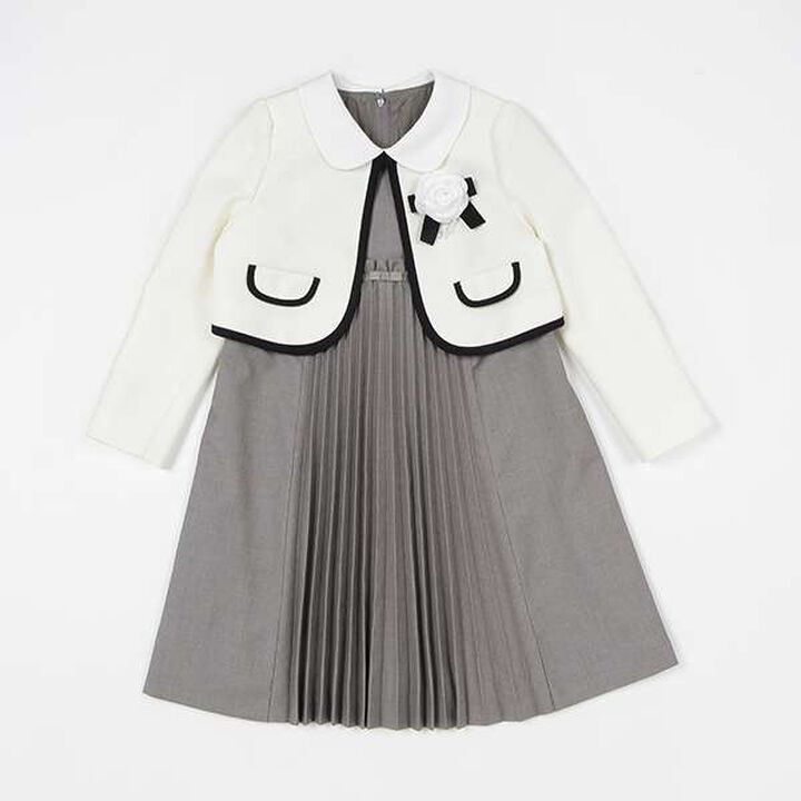 Pleated Dress & Piping Jacket Set,, medium