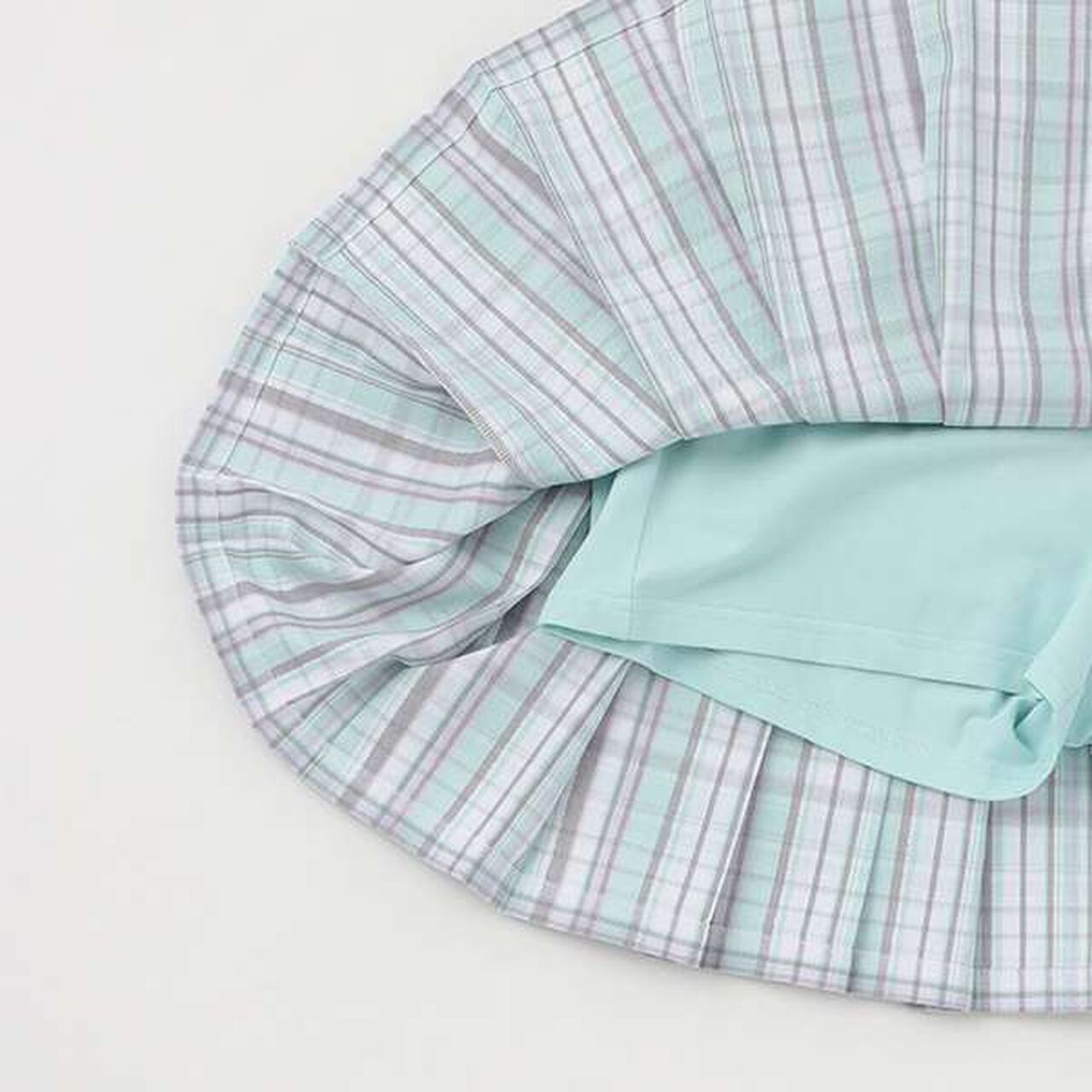 Check Pleated Skirt with Pocket,Mint, large image number 11