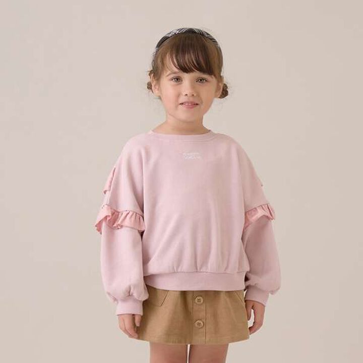 Pilling-Resistant Frill Sweatshirt,Black, medium image number 21
