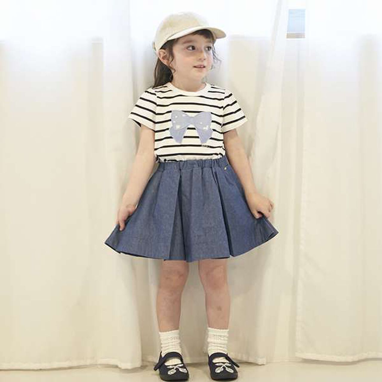 [Link] Volume Tuck Skirted Shorts (Kids),Navy, large image number 19