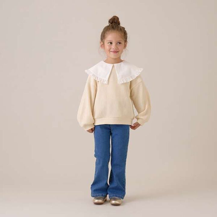 Fluffy Waffle Frill Collar Top,Pink, medium image number 18