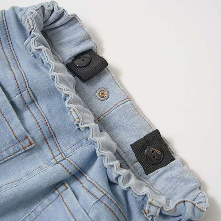 Stretch Flare Denim Pants,Sax blue, medium image number 18