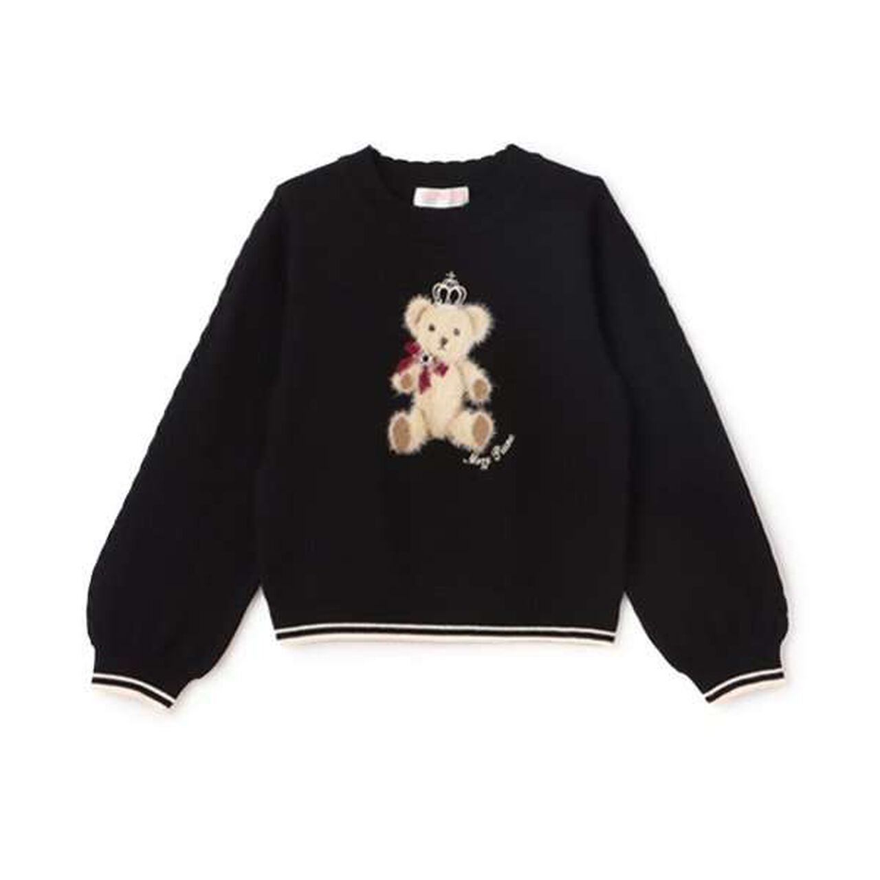 Teddy Bear Knit Pullover,Black, large image number 14