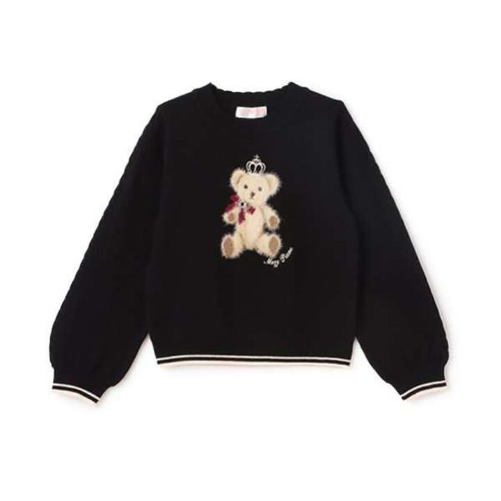 Teddy Bear Knit Pullover,Black, medium image number 14