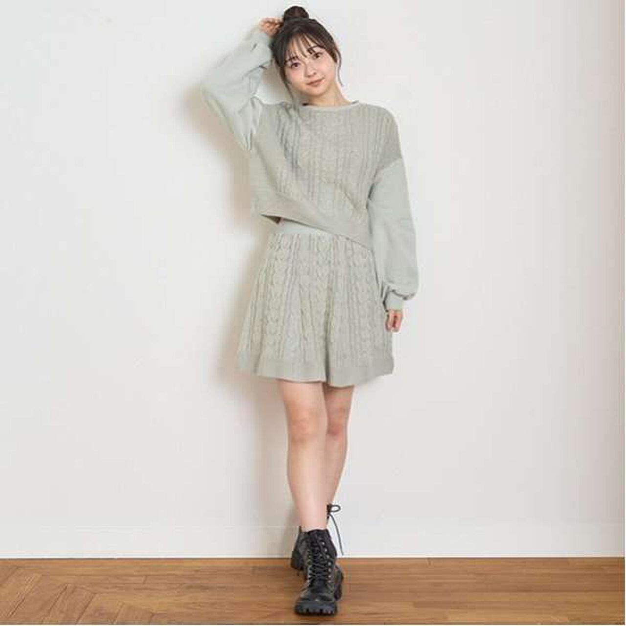 Cable Knit Set-Up,Black, large image number 17