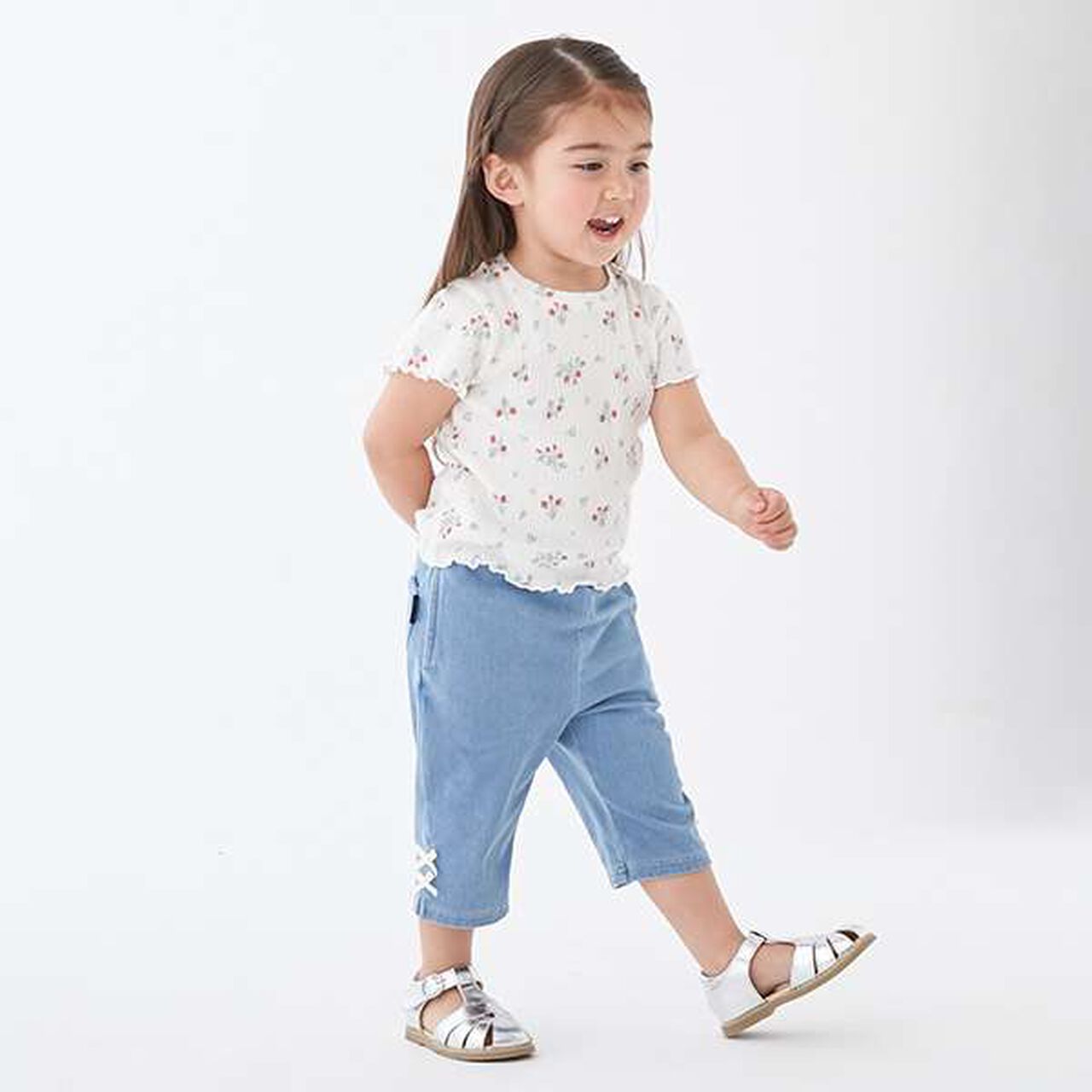 Stain-Resistant 7/8 Ribbon Pants,Navy, large image number 14