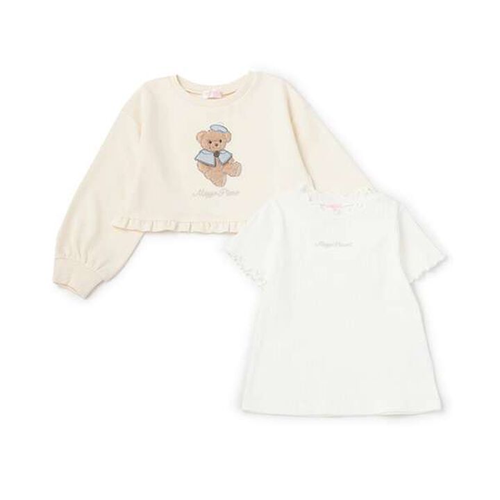 Bear Sweater & Short Sleeve T-Shirt Set,Sax blue, medium image number 8