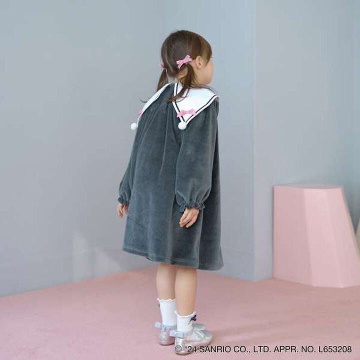 Sanrio Kuromi Collar One-Piece Dress,Charcoal gray, medium image number 8