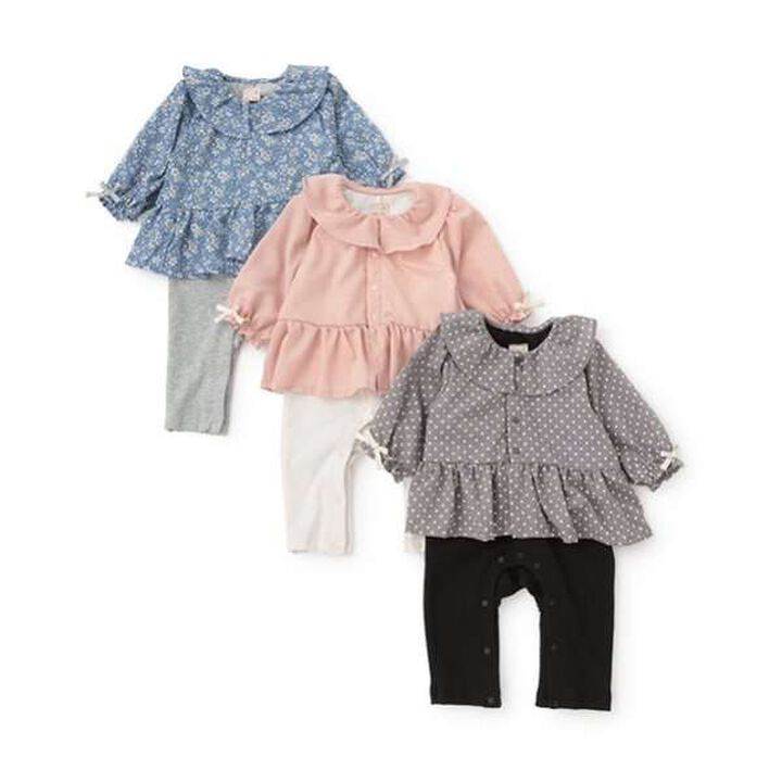 Frilled Collar Tunic Romper,Light pink, medium image number 2