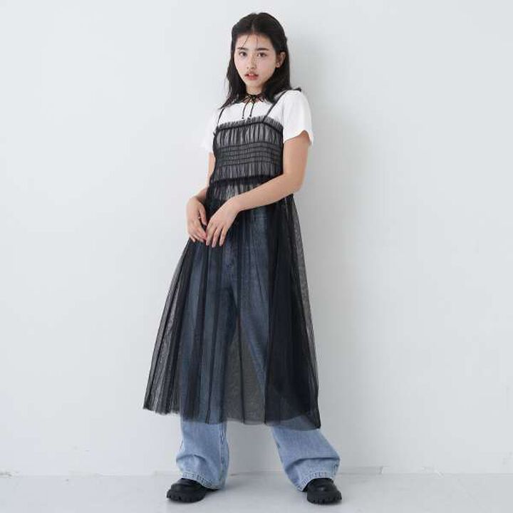 Tulle Dress Inner Set,Black, medium image number 0