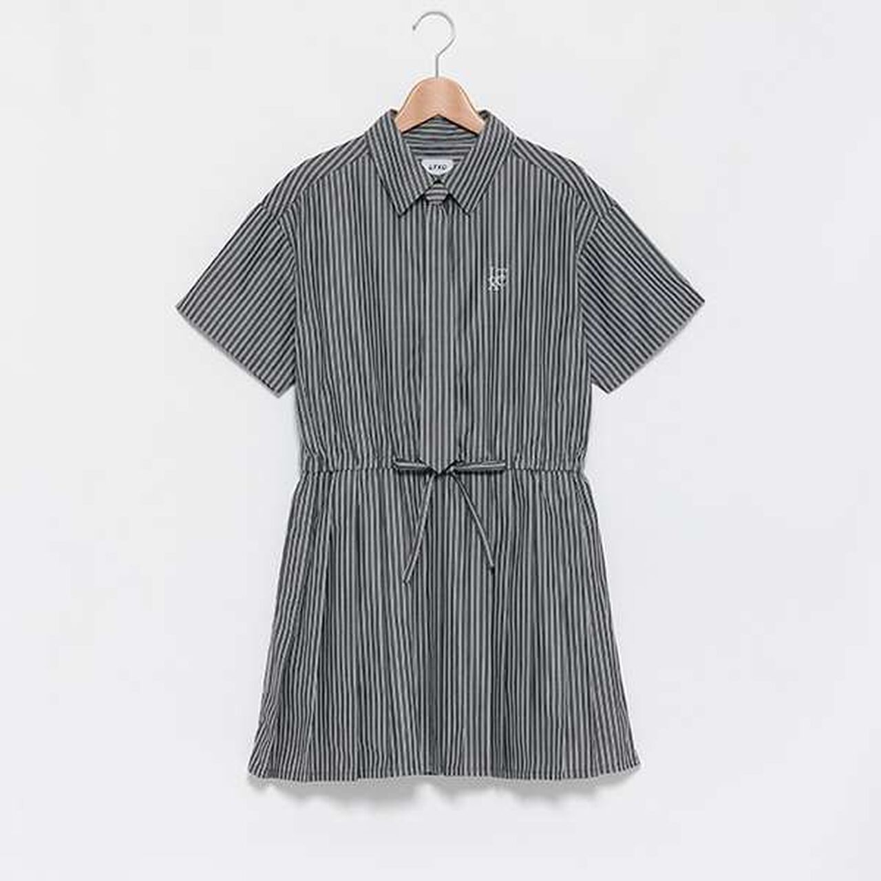 LTXC - Shirt One-Piece Dress with Tie,Black, large image number 7