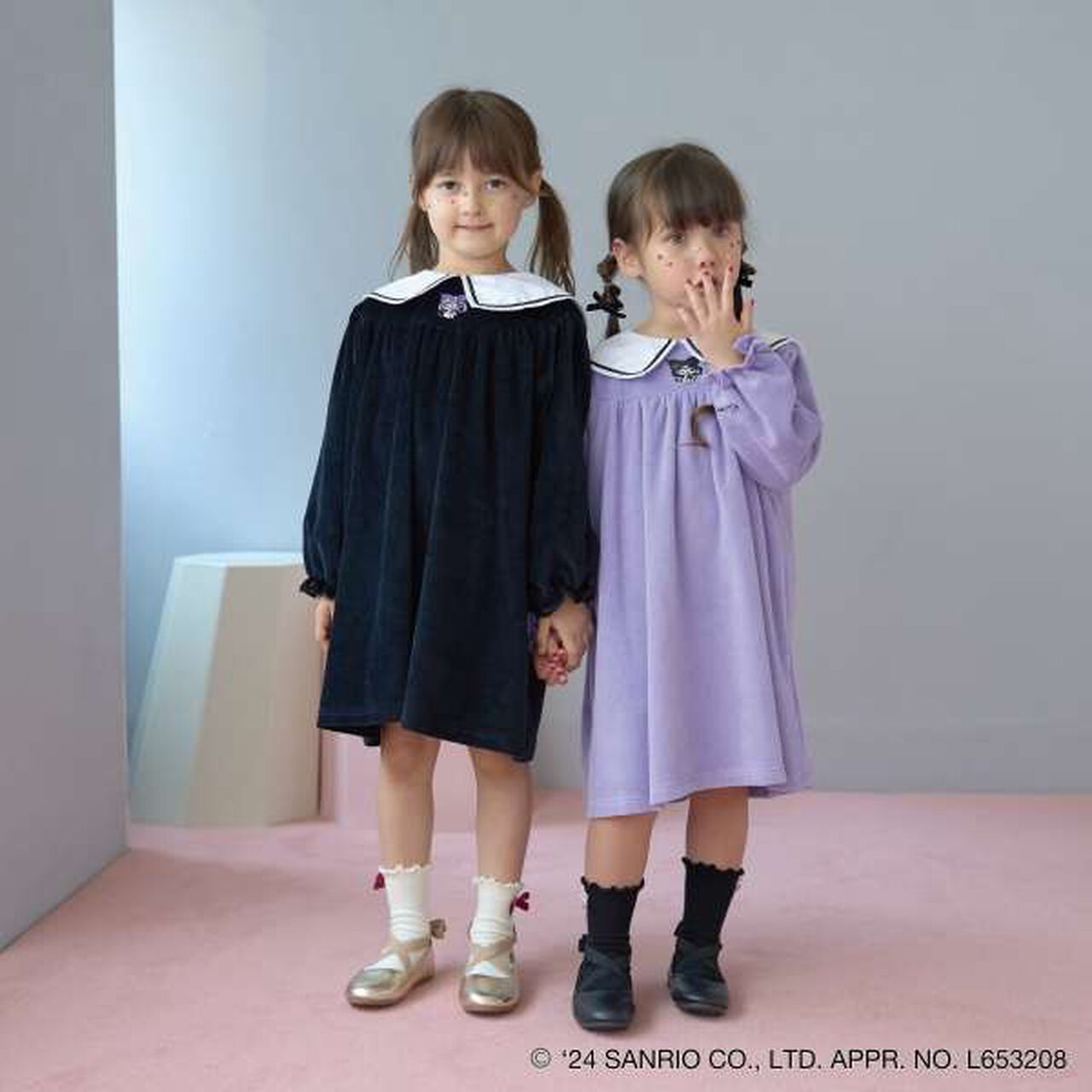 Sanrio Kuromi Collar One-Piece Dress,Charcoal gray, large image number 11