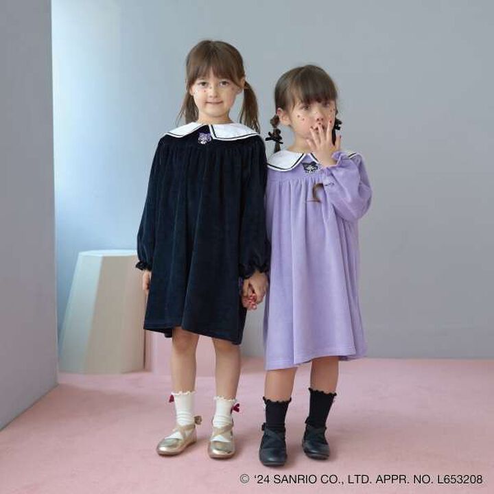 Sanrio Kuromi Collar One-Piece Dress,Charcoal gray, medium image number 11
