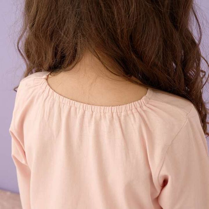 Non-Deforming Neck Balloon Peplum T-Shirt,Ivory, medium image number 3
