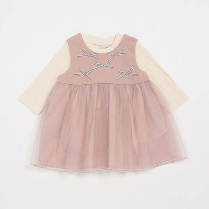 Tulle Dress Set with Ribbon,Light gray, medium image number 16