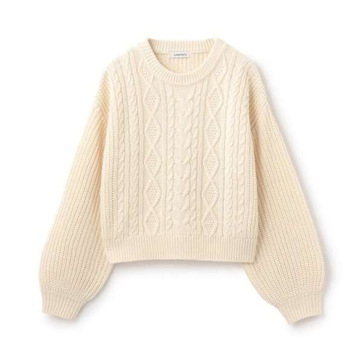 Cable Knit Pullover,Light green, medium image number 13
