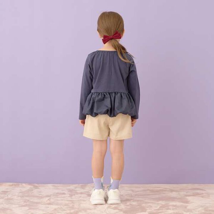Non-Deforming Neck Balloon Peplum T-Shirt,Ivory, medium image number 8